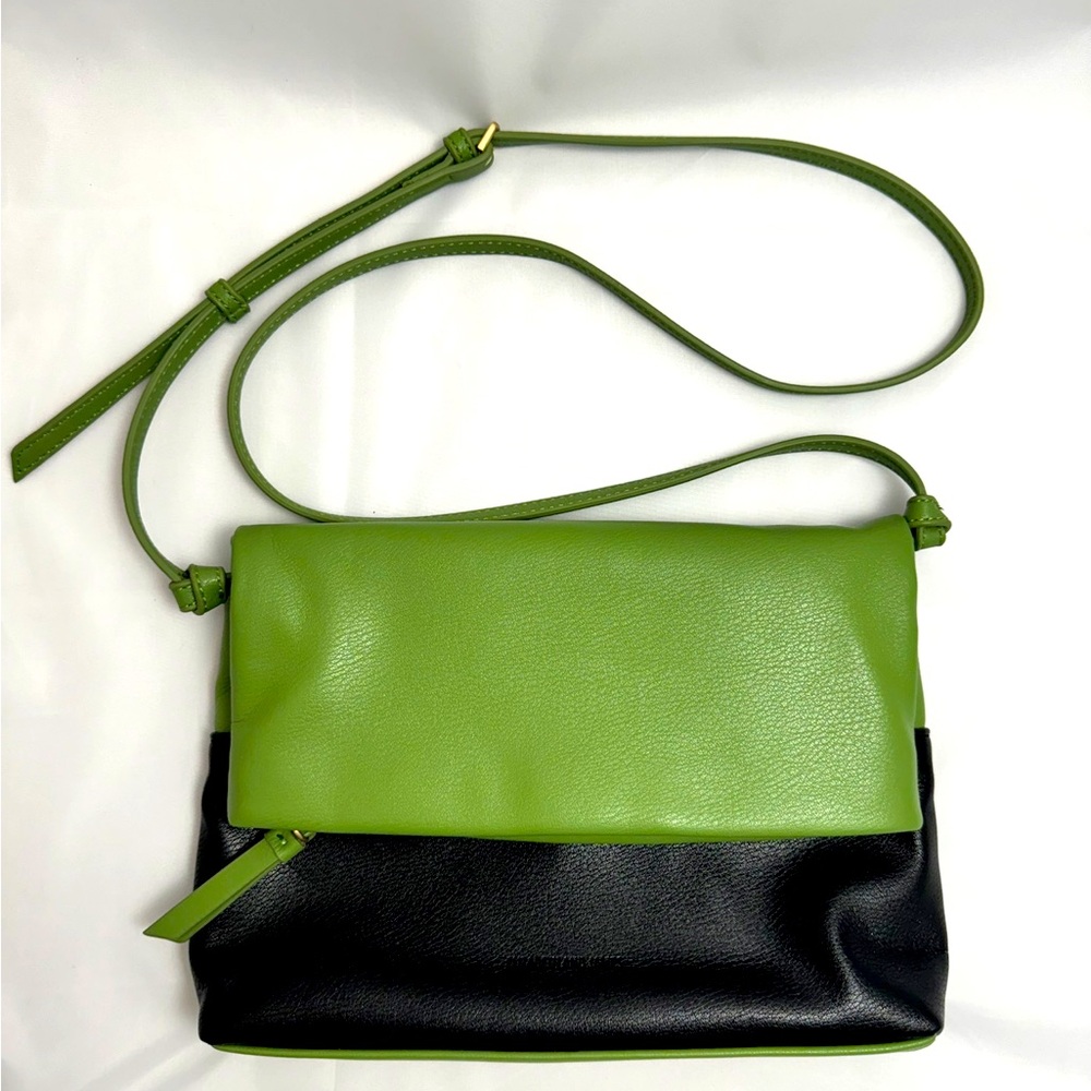 Elizabeth & James Sloan Crossbody Purse Two-Toned Green & Black